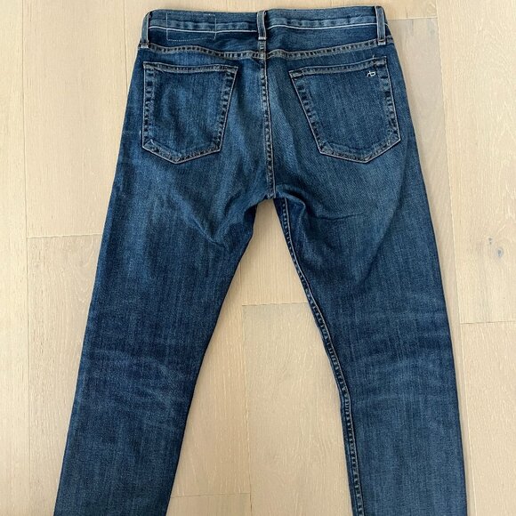 rag & bone Men's Slim Jeans - Dark Blue - Picture 7 of 9